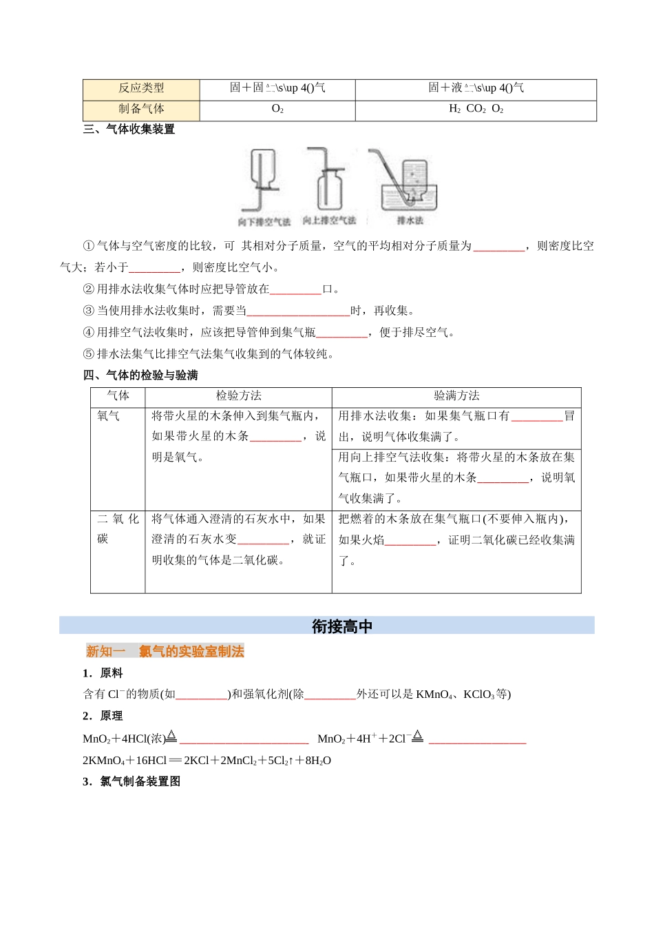 【01-初高衔接】衔接点12氯气的实验室制法氯离子的检验(学生版)-2025年初升高化学暑假衔接讲练(通用版).docx_第2页