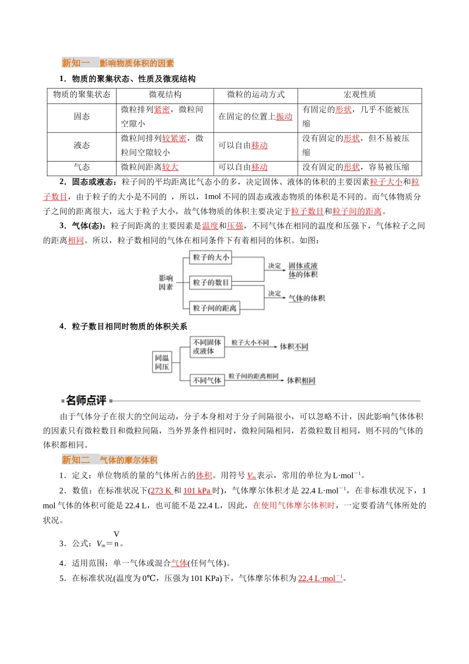 【01-初高衔接】衔接点14气体摩尔体积阿伏加德罗常数（教师版）-2025年初升高化学暑假衔接讲练(通用版).docx_第2页