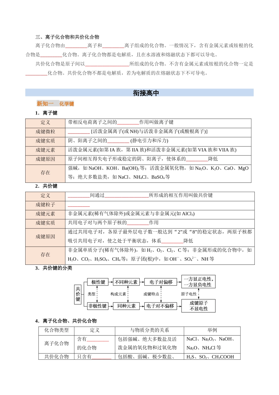【01-初高衔接】衔接点21化学键(学生版)-2025年初升高化学暑假衔接讲练(通用版).docx_第2页