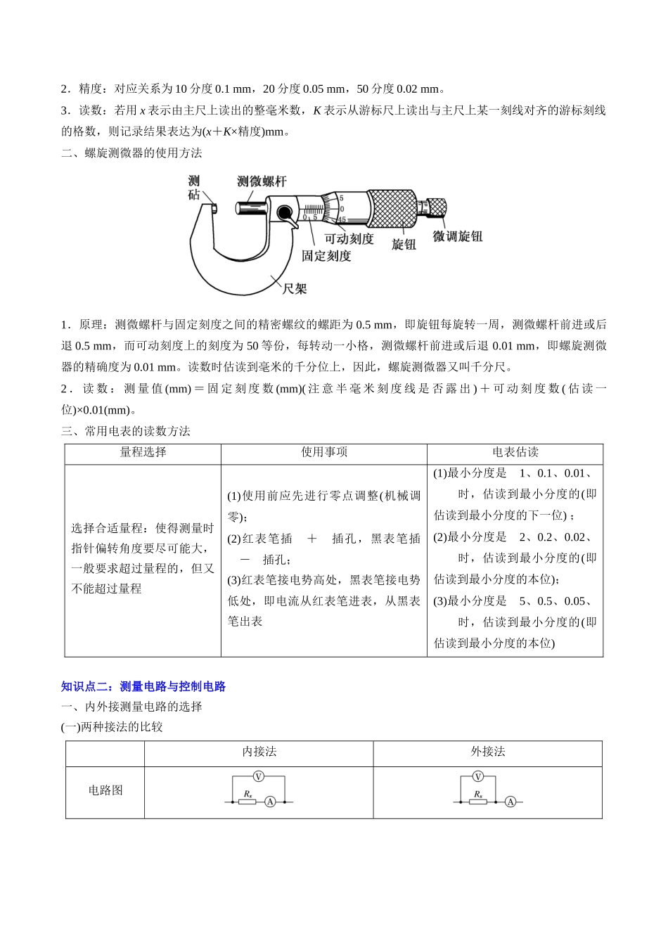 【01-暑假复习】专题04电学实验(教师版)-2025年新高二物理暑假衔接讲练(人教版).docx_第2页