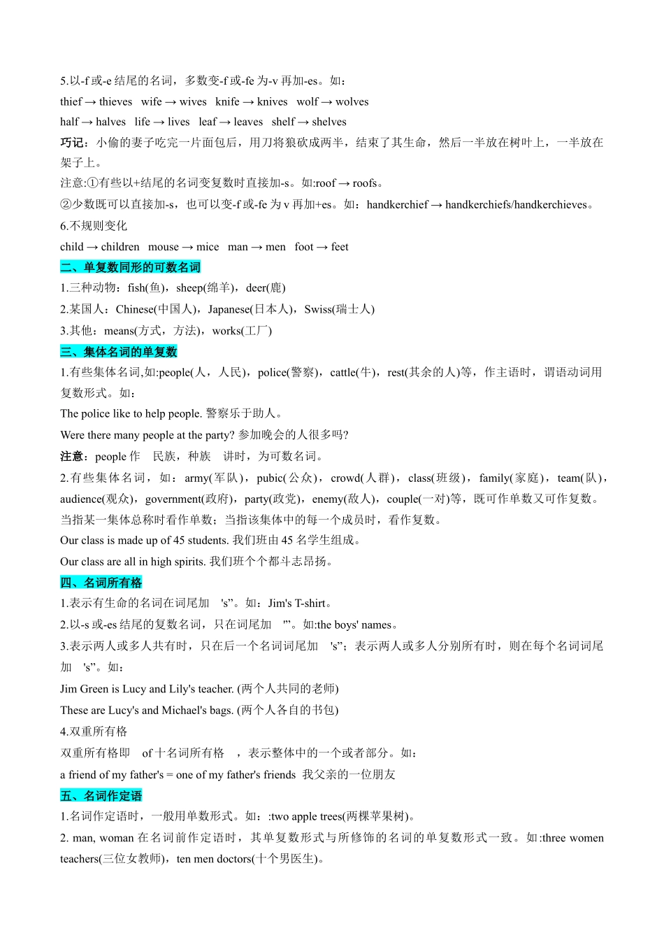 【01-暑假复习】专题04名词、代词、冠词和数词(学生版)-2025年新高一英语暑假衔接讲练(译林版).docx_第2页