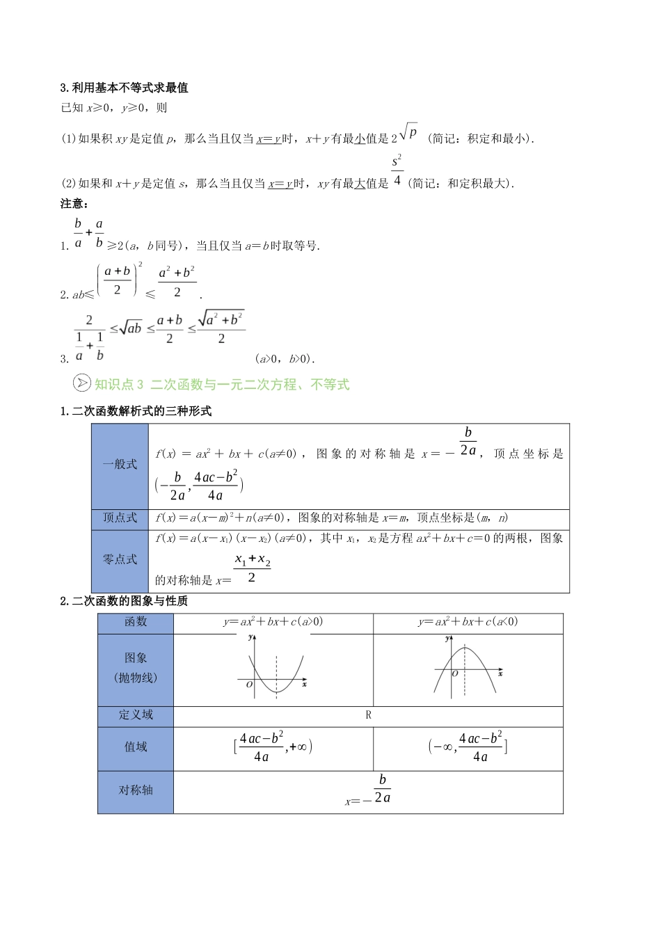【02-暑假预习】第10讲一元二次函数、方程和不等式-章末复习(教师版)-2025年新高一数学暑假衔接讲练(人教A版).docx_第2页