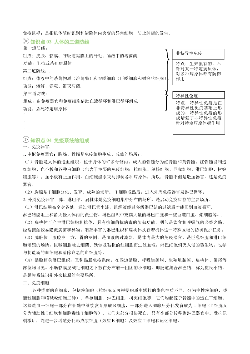 【02-暑假预习】第11讲免疫系统的组成和功能(教师版)-2025年新高二生物暑假衔接讲练(人教版).docx_第2页