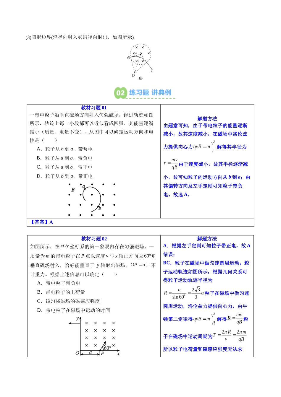 【02-暑假预习】第13讲带电粒子在匀强磁场中的运动(教师版)-2025年新高二物理暑假衔接讲练(人教版).docx_第3页