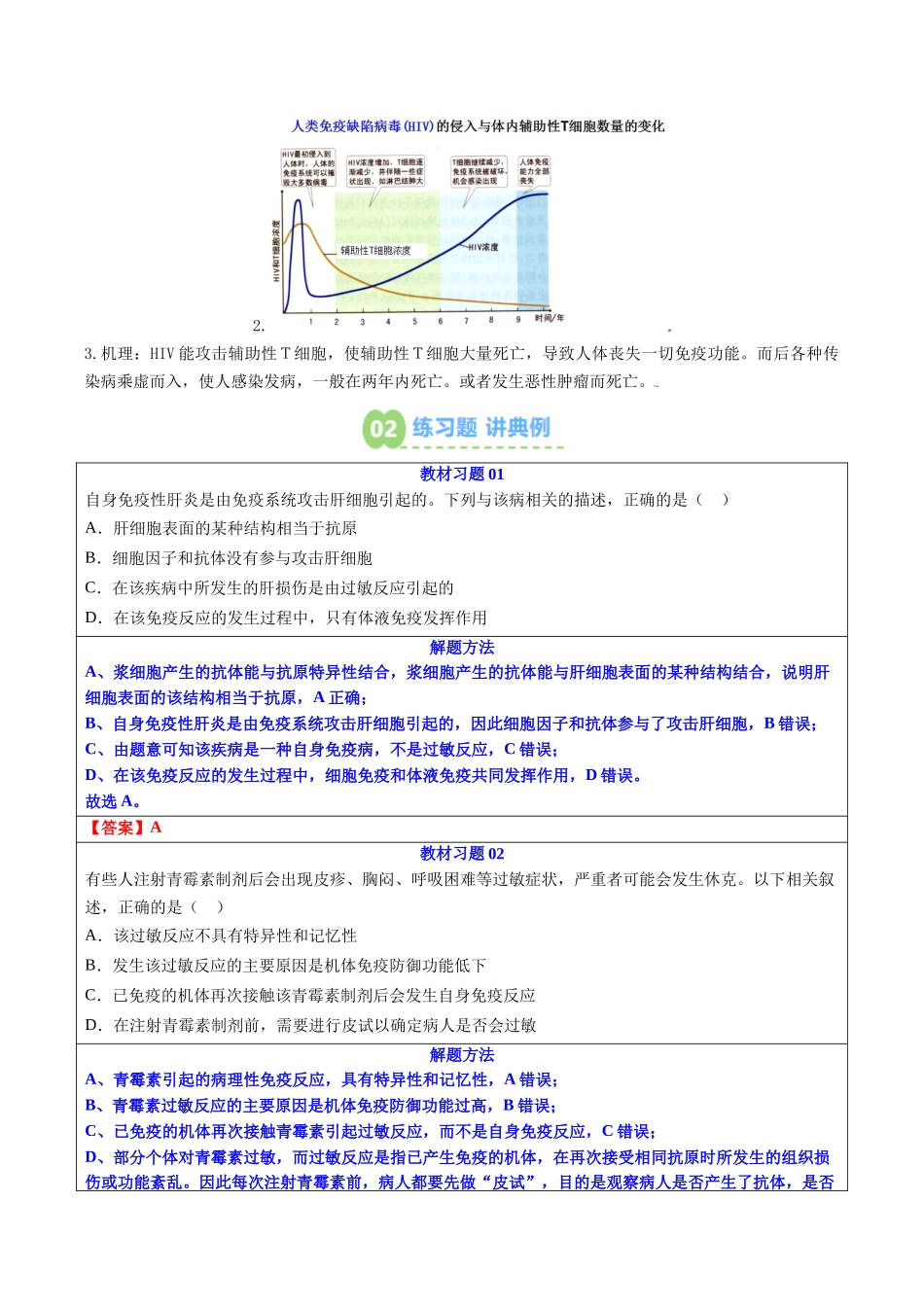 【02-暑假预习】第13讲免疫失调（教师版）-2025年新高二生物暑假衔接讲练(人教版).docx_第3页
