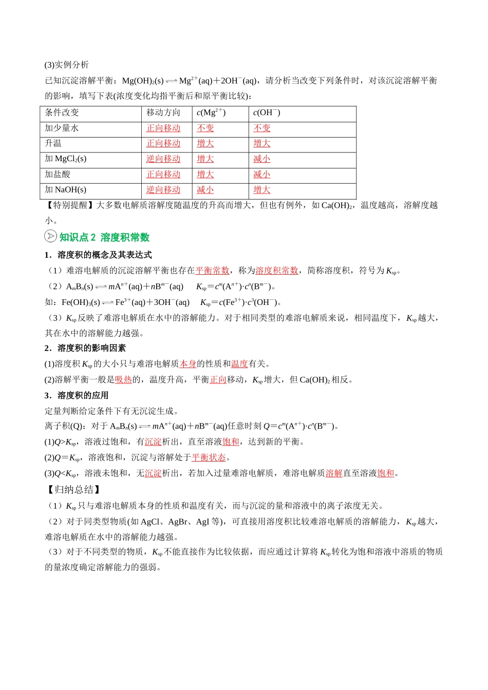 【02-暑假预习】第17讲难溶电解质的沉淀溶解平衡(教师版)-2025年新高二化学暑假衔接讲练(人教版).docx_第2页