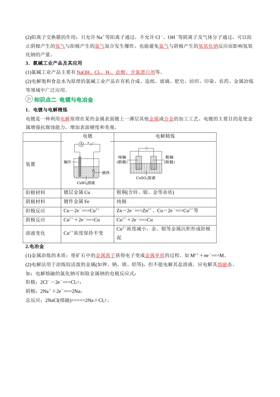 【02-暑假预习】第22讲电解原理的应用(教师版)-2025年新高二化学暑假衔接讲练(人教版).docx_第2页