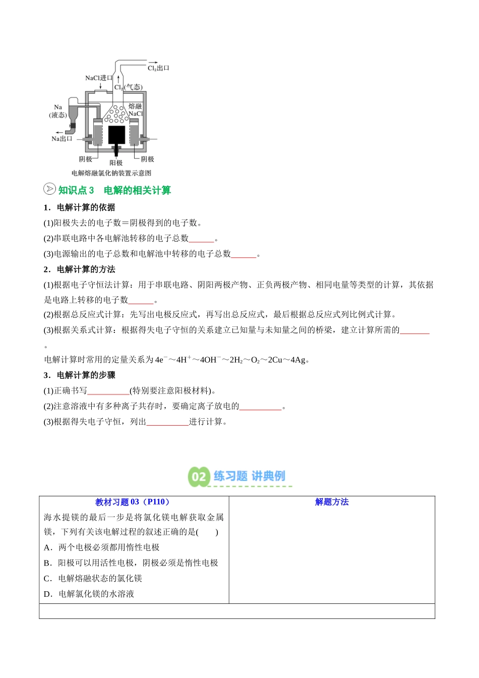 【02-暑假预习】第22讲电解原理的应用（学生版）-2025年新高二化学暑假衔接讲练(人教版).docx_第3页