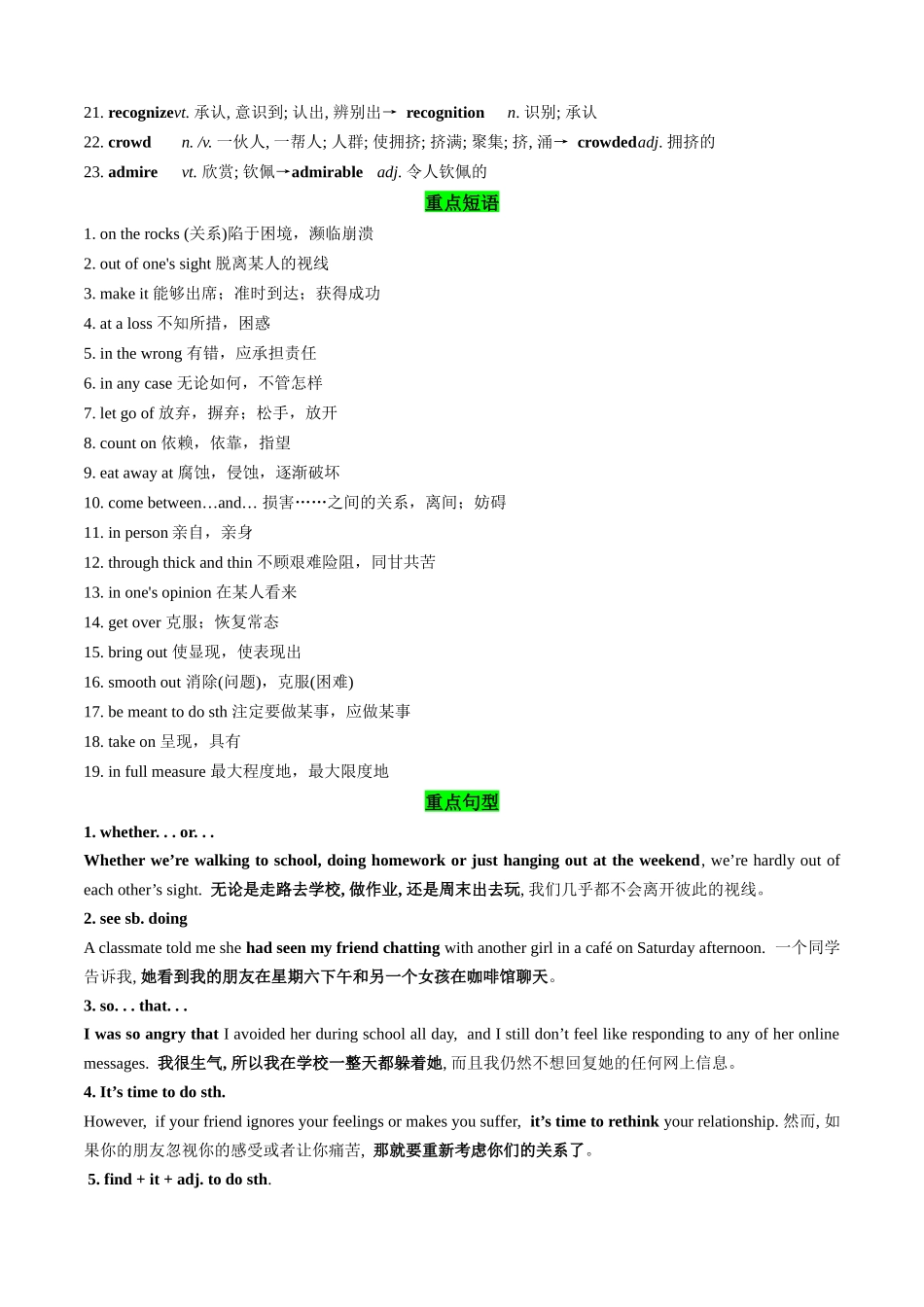 【02-暑假预习】专题03Unit3Gettingalongwithothers(必修一)(知识全梳理&考点精准练)(学生版)-2025年新高一英语暑假衔接讲练(译林版).docx_第2页