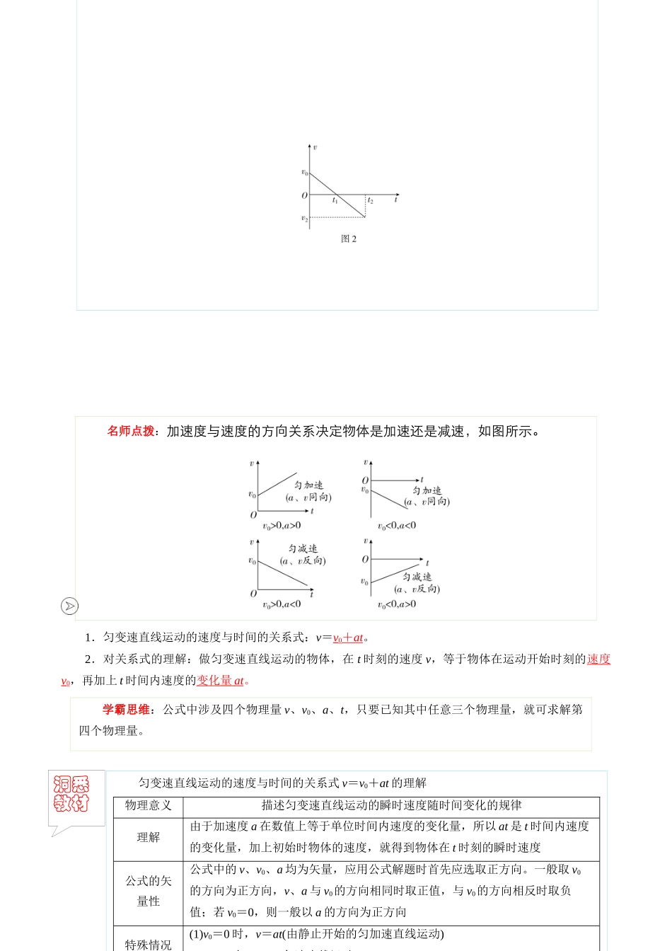 【02-新课预习】第06讲匀变速直线运动的速度与时间的关系(教师版)-2025年新高一物理暑假衔接讲练(人教版).docx_第2页