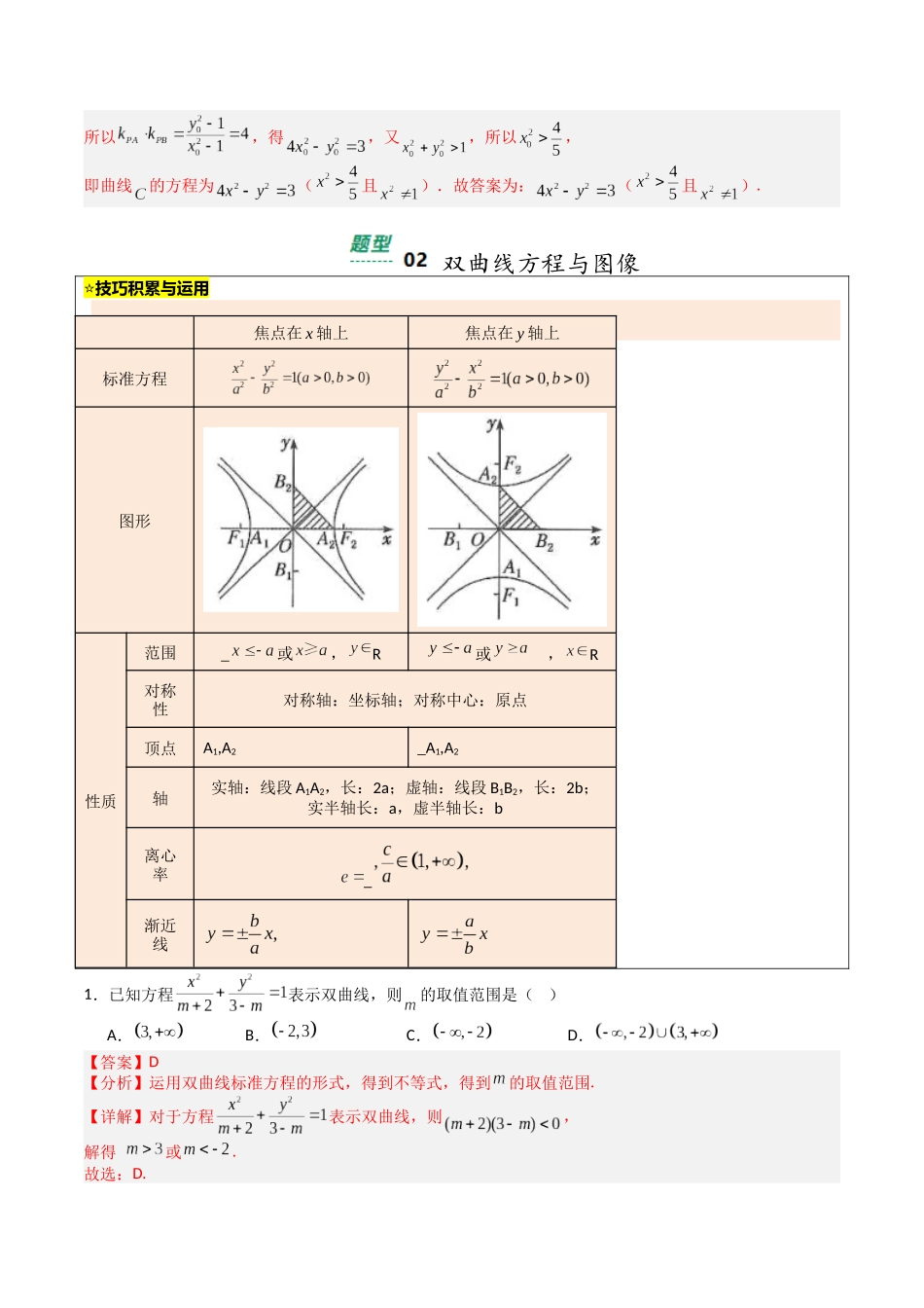 【03-暑假培优练】专题06双曲线性质(15大巩固提升练+能力提升练+高考真题练)(教师版)-2025年新高二数学暑假衔接讲练(人教A版).docx_第3页
