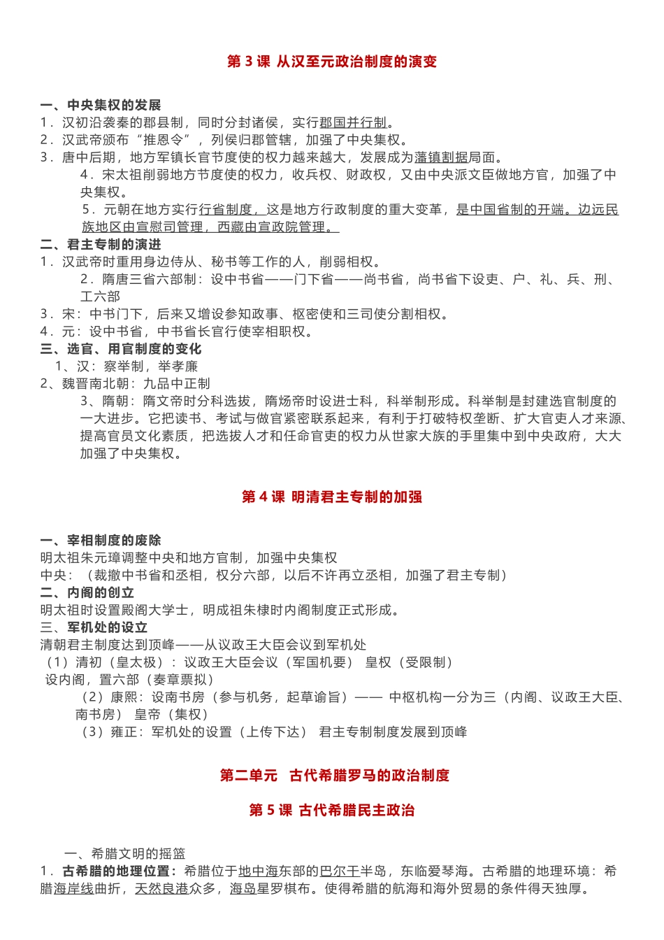 【高中历史】必修一重点知识点清单.docx_第2页