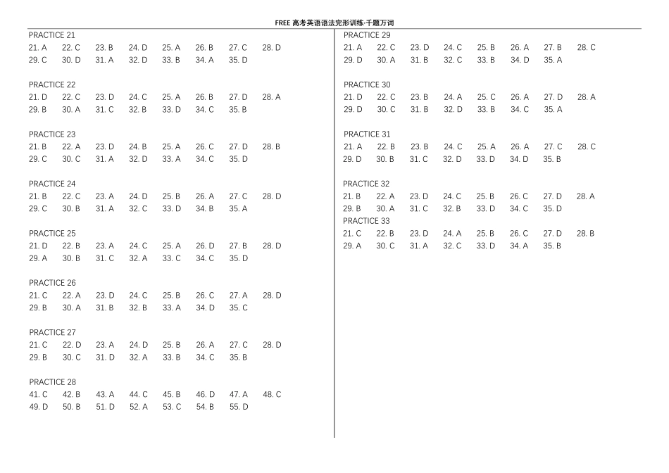 03_第三阶段_完形填空21-33答案.pdf_第1页
