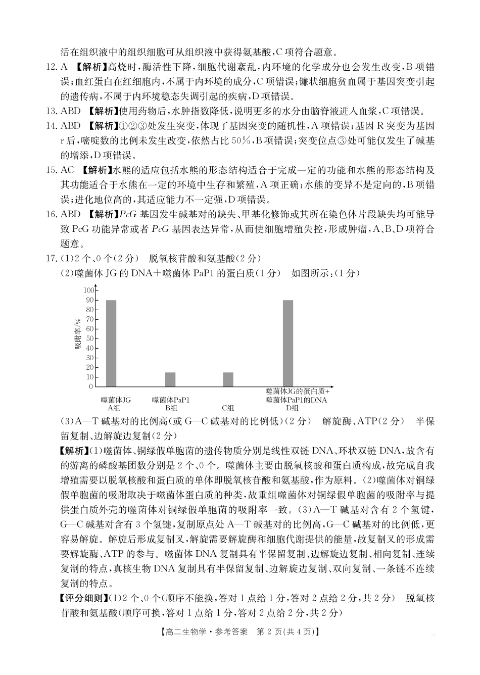 42B_生物学答案.pdf_第2页
