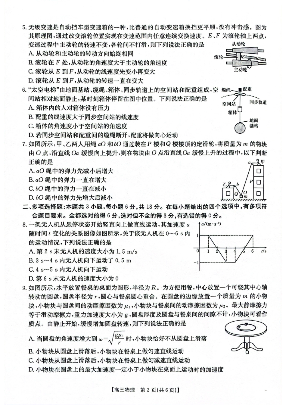2025-2026年度上学期高三年级第二次联考（26-37C）物理.pdf_第2页