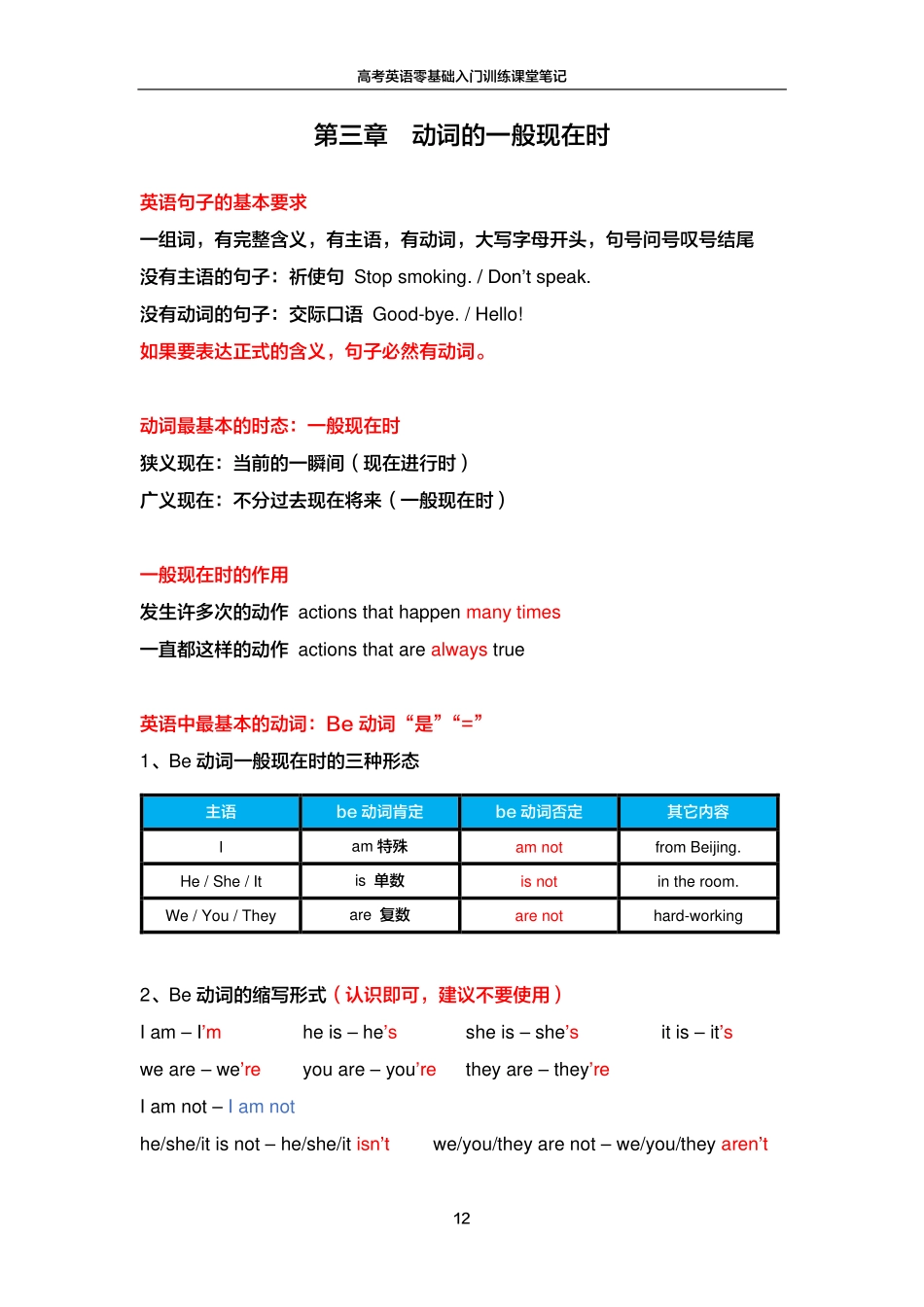 FREE高考英语零基础入门训练笔记3.pdf_第1页