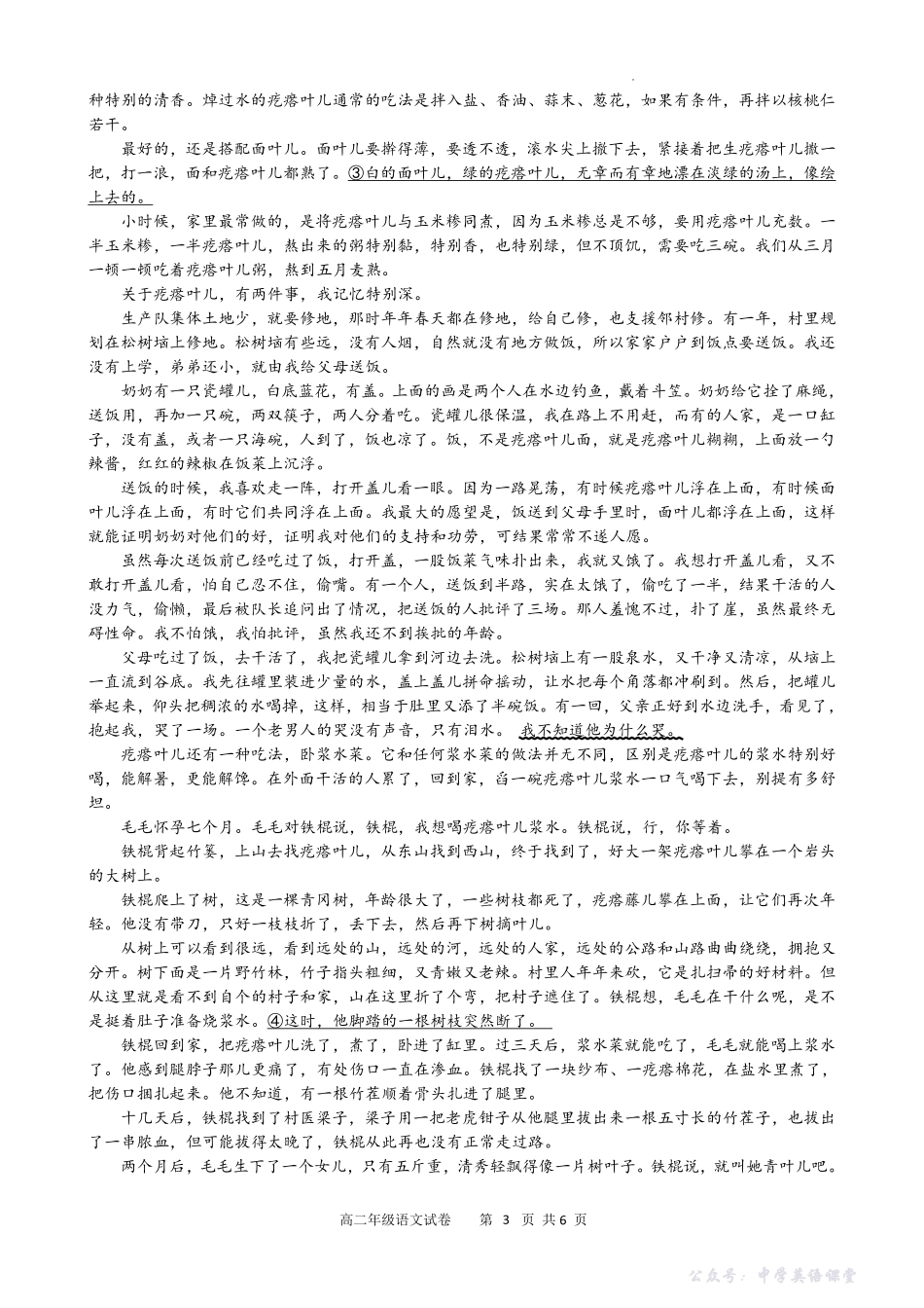 安徽合肥市六校联盟2025年秋季学期高二期中考试语文试卷.pdf_第3页