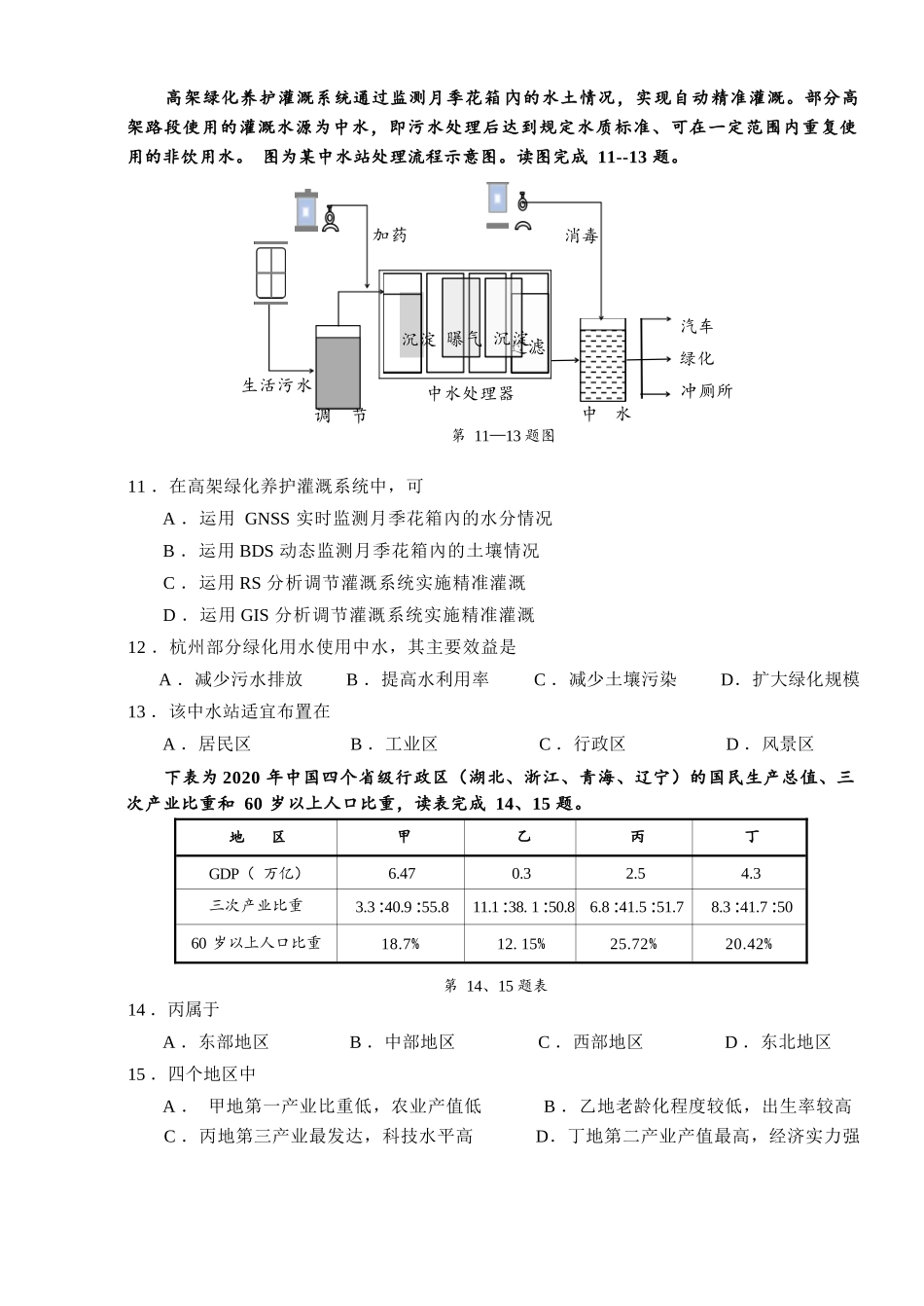地理试题卷｜2506绍兴高二下期末统考【高一下期末考】浙江省绍兴市2024学年第二学期高中高二年级期末调测（6.25-6.27）.docx_第3页