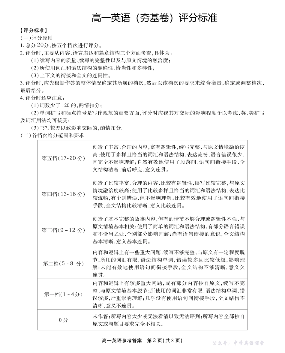 高一英语评分标准.pdf_第2页