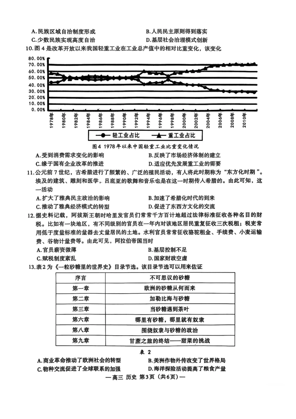 江西省南昌市2025届高三年级莫比测试（南昌零模）（9.6-9.7）历史试卷+参考答案.pdf_第3页