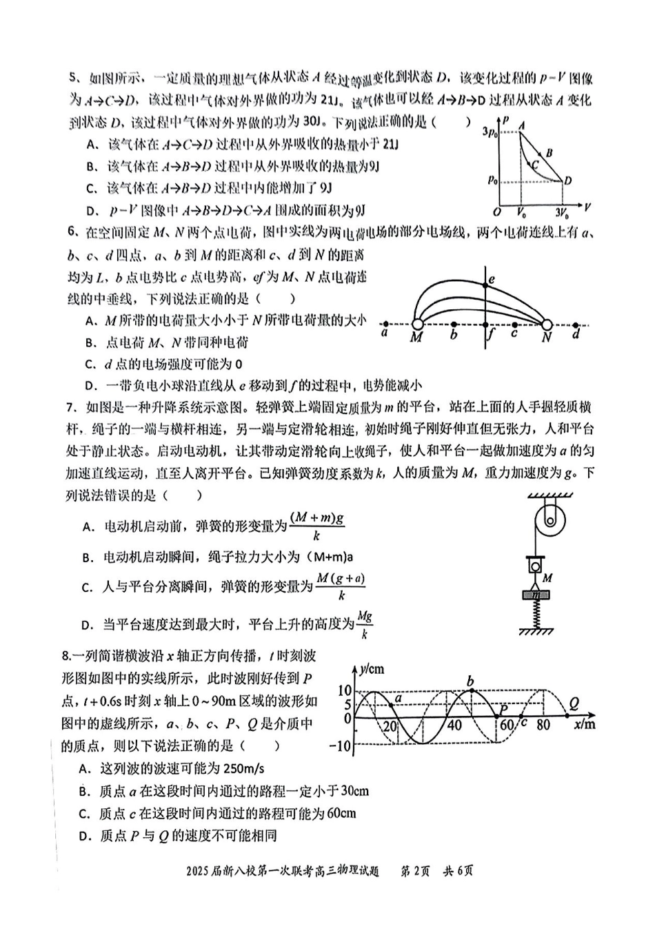江西省新八校2025届高三第一次联考(1.22-1.23)物理.pdf_第2页