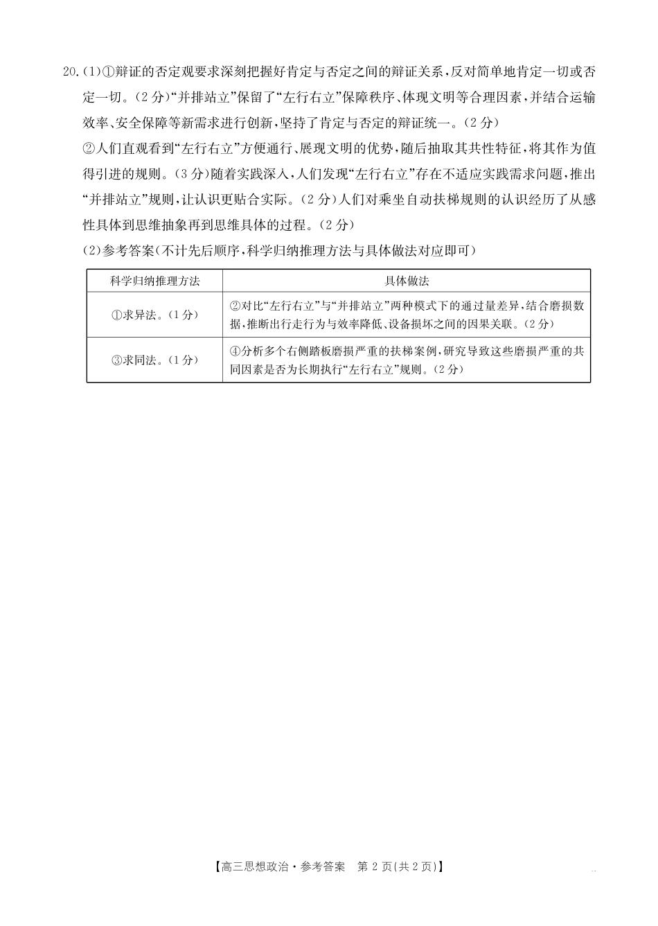 金太阳26-17C2026届高三9月开学联考政治答案.pdf_第2页