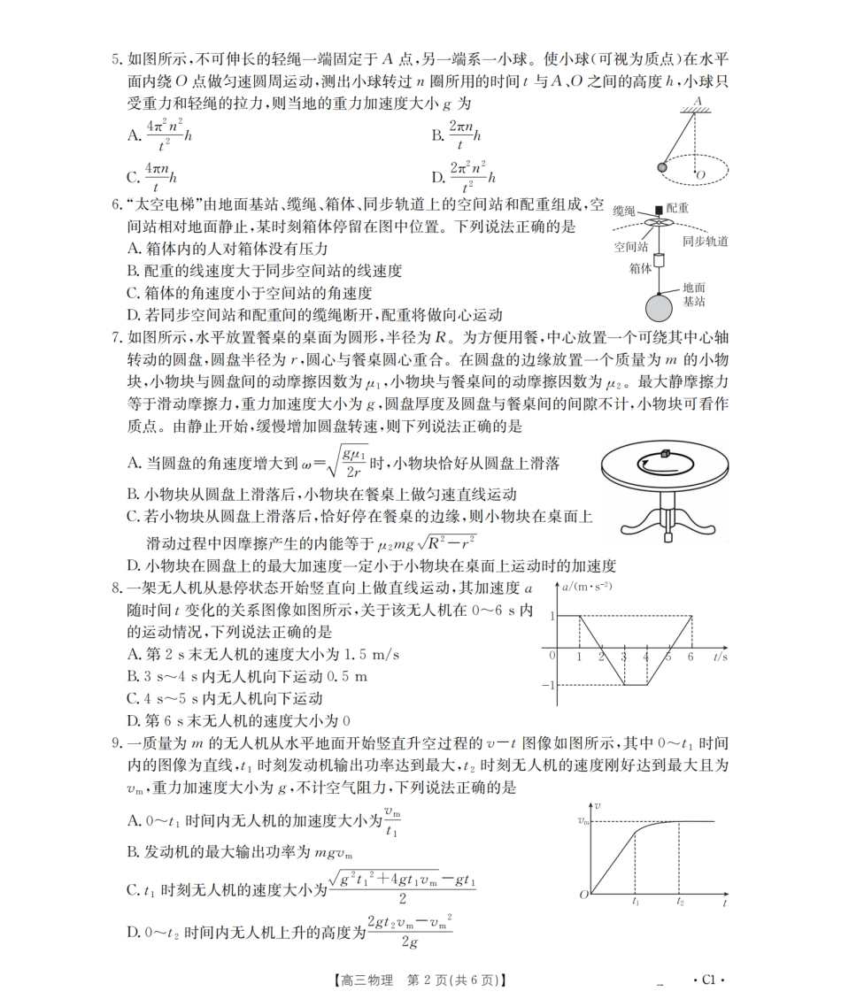金太阳26-66C2026届高三上学期10月联考物理.pdf_第2页