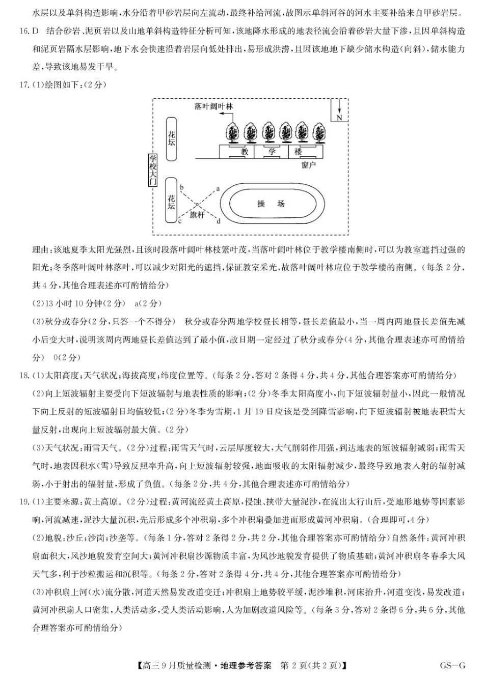 九师联盟2026届高三9月质量检测地理答案.pdf_第2页