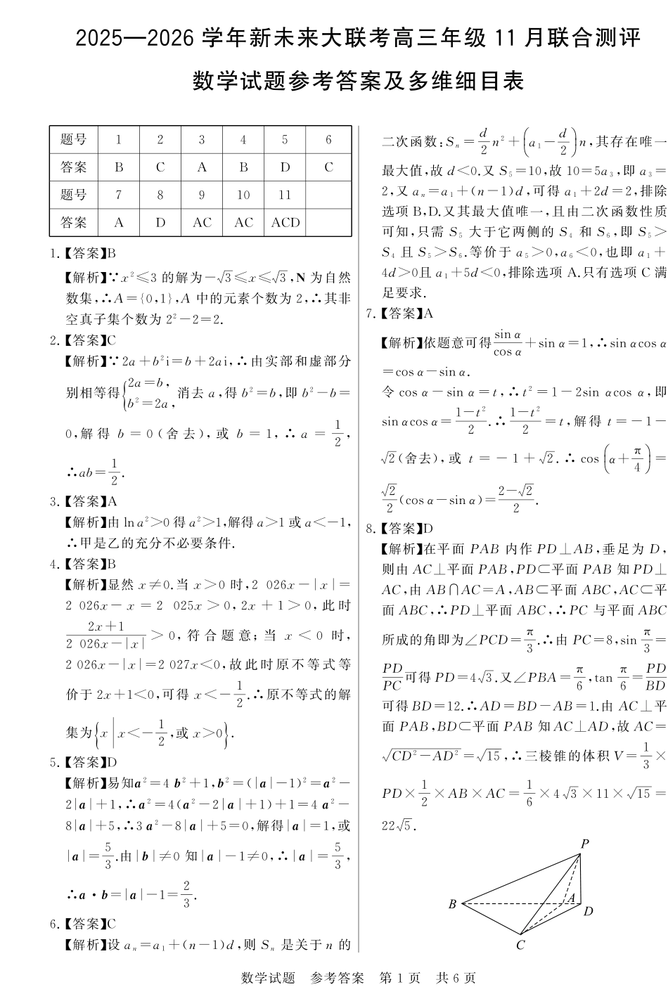评分细则及答案详解-数学.pdf_第1页