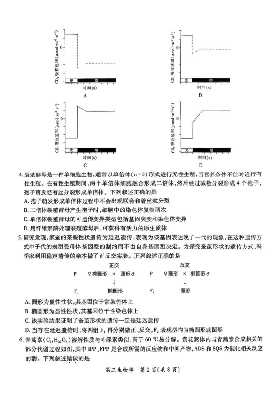 生物试卷+答案江西省稳派上进教育联考2024-2025学年高三5月高考适应性大练兵联考(5.27-5.29).pdf_第2页