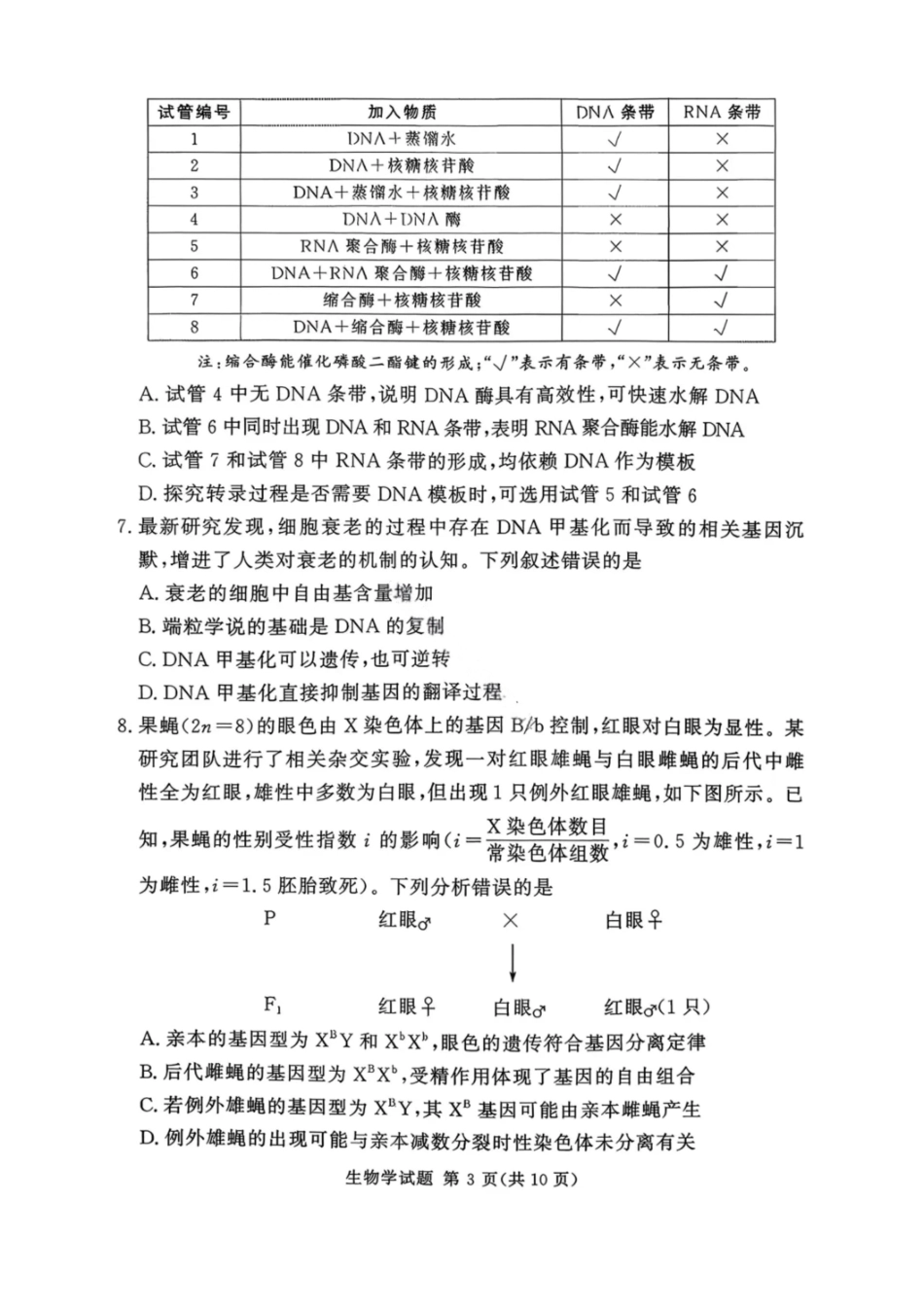 生物试卷河南省湘豫名校联考2025年11月高三一轮复习诊断考试(11.24-11.25).pdf_第3页