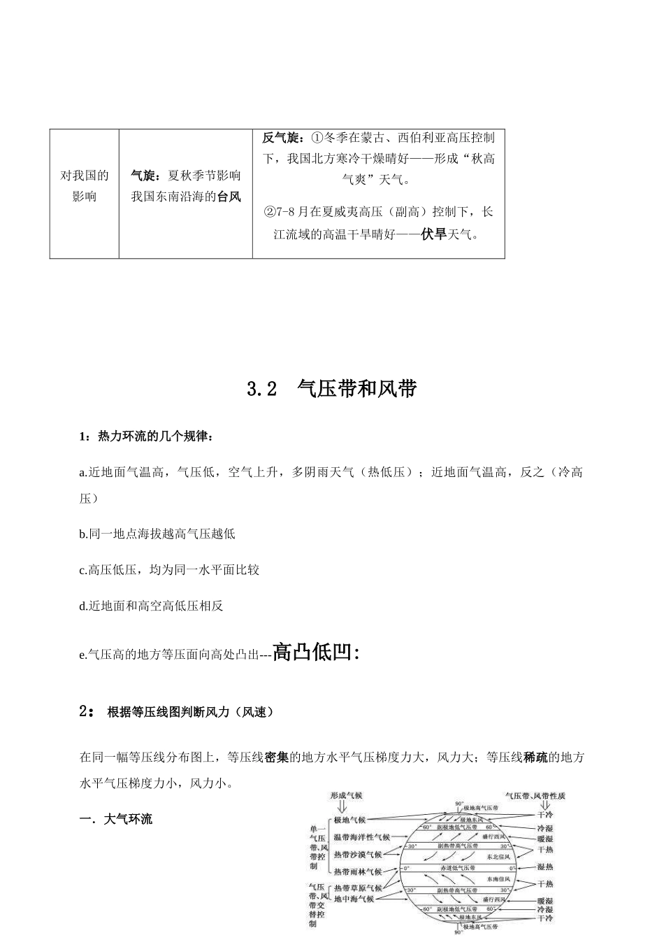 新教材人教版高中地理选择性必修1知识点梳理第三章大气得运动.docx_第3页