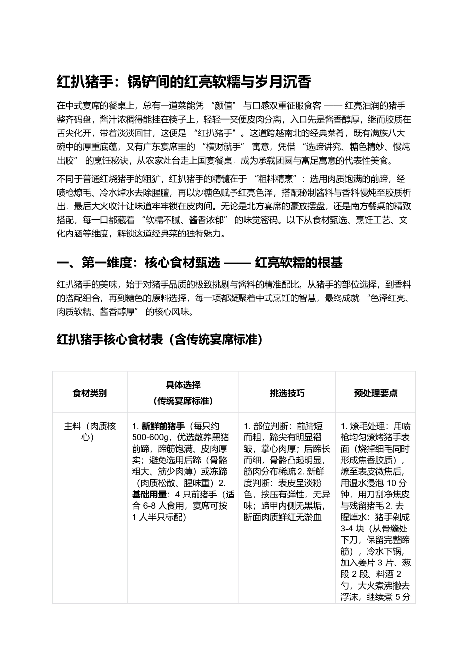 红扒猪手：锅铲间的红亮软糯与岁月沉香.docx_第1页