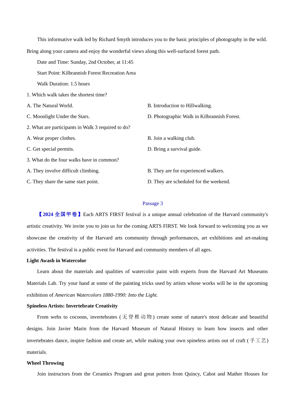 专题 12 阅读理解应用文(学生版)--(全国通用).docx_第3页