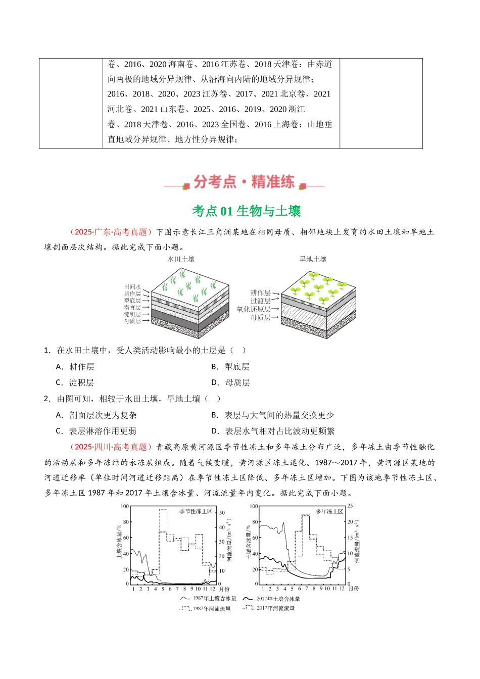 专题06 自然环境的整体性与差异性(全国通用)(原卷版).docx_第2页