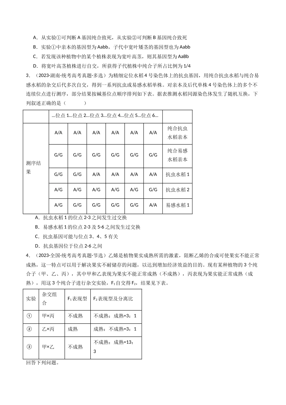 专题12 基因的自由组合定律(学生版).docx_第2页
