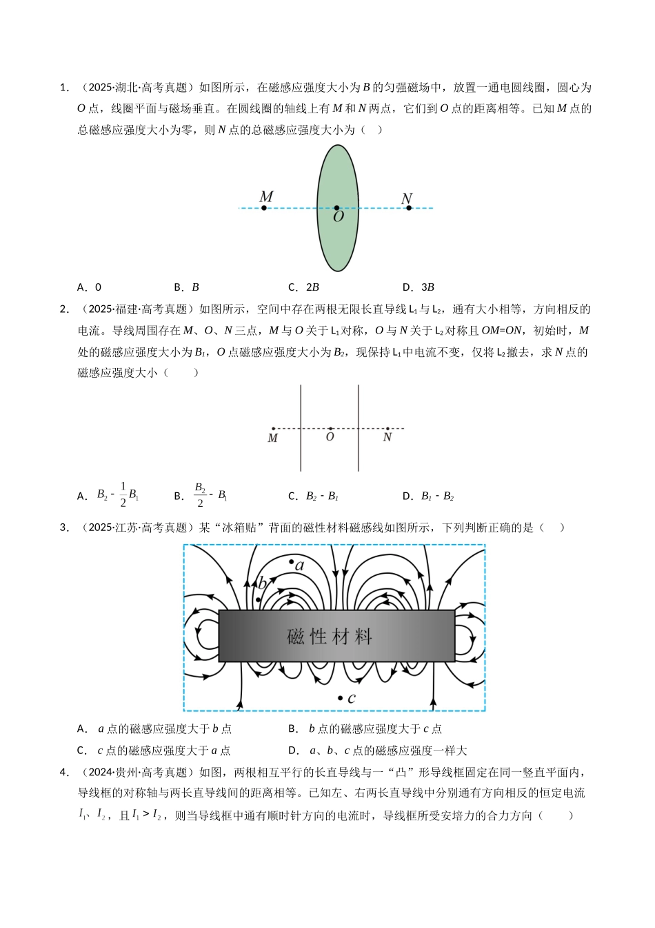 专题19 磁场 安培力(全国通用)(学生版).docx_第2页
