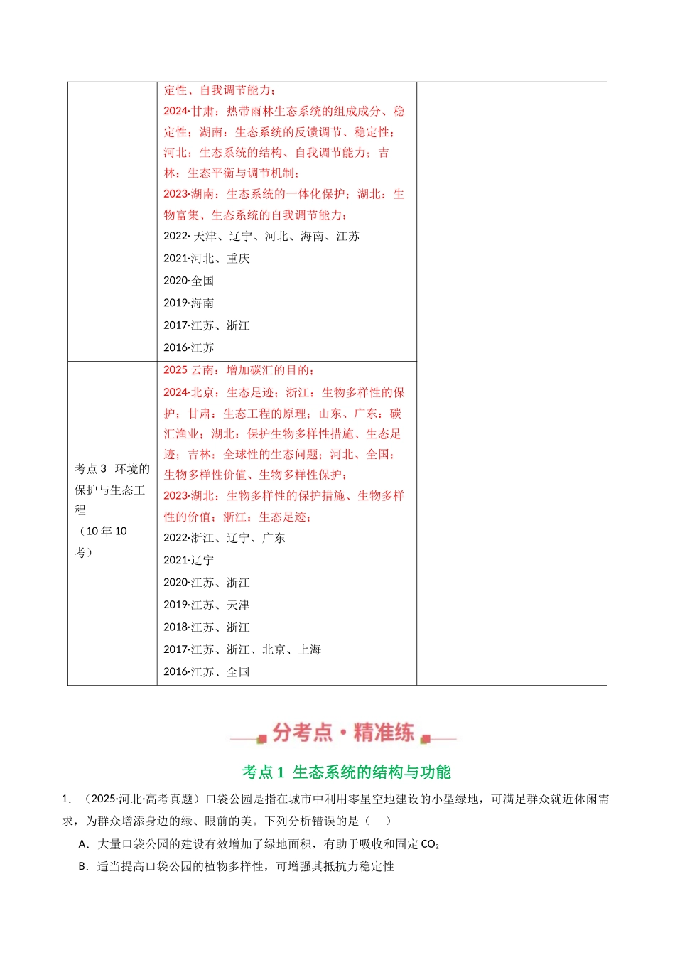 专题20 生态系统及环境保护(教师版).docx_第2页