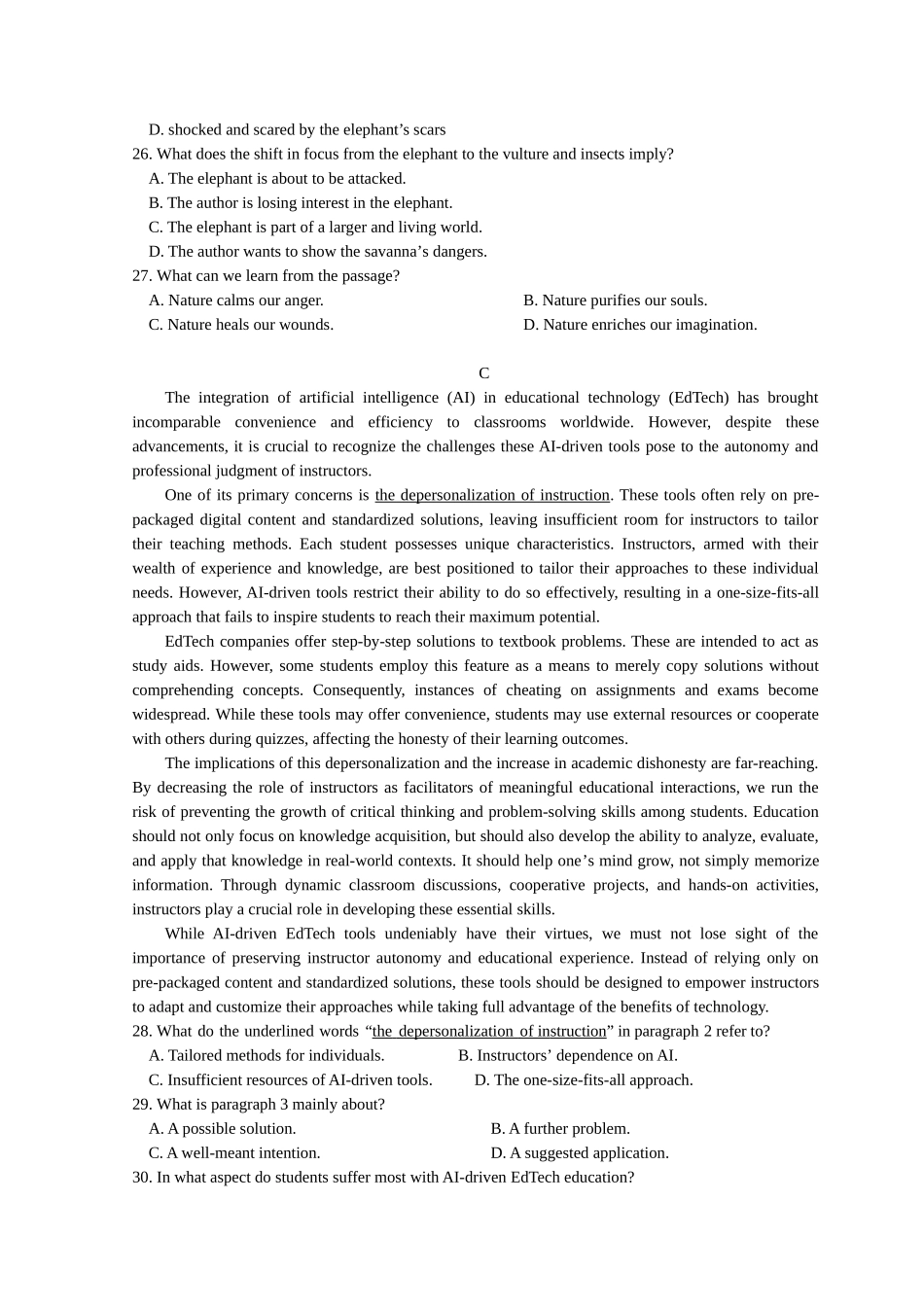 英语试卷广东执信中学、汕头金山中学、深圳外国语学校三校2026届高三(第一学期)上学期11月联合调研考试(11.7-11.8).docx_第3页