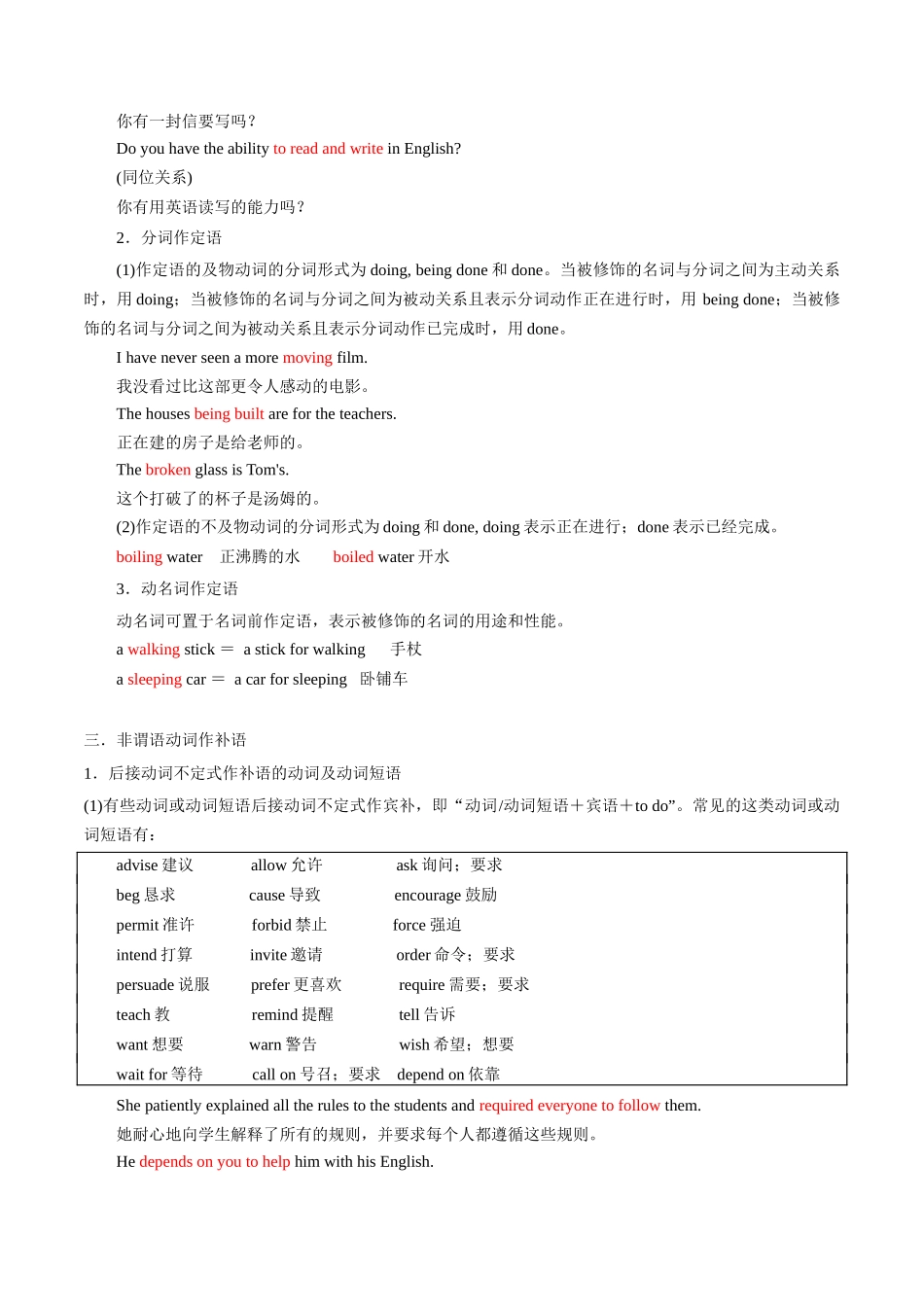 专题07非谓语动词(知识梳理+考点精讲精练+实战训练)(解析版)-【学考复习】2024年高中英语学业水平考试必备考点归纳与测试(新教材专用).docx_第2页