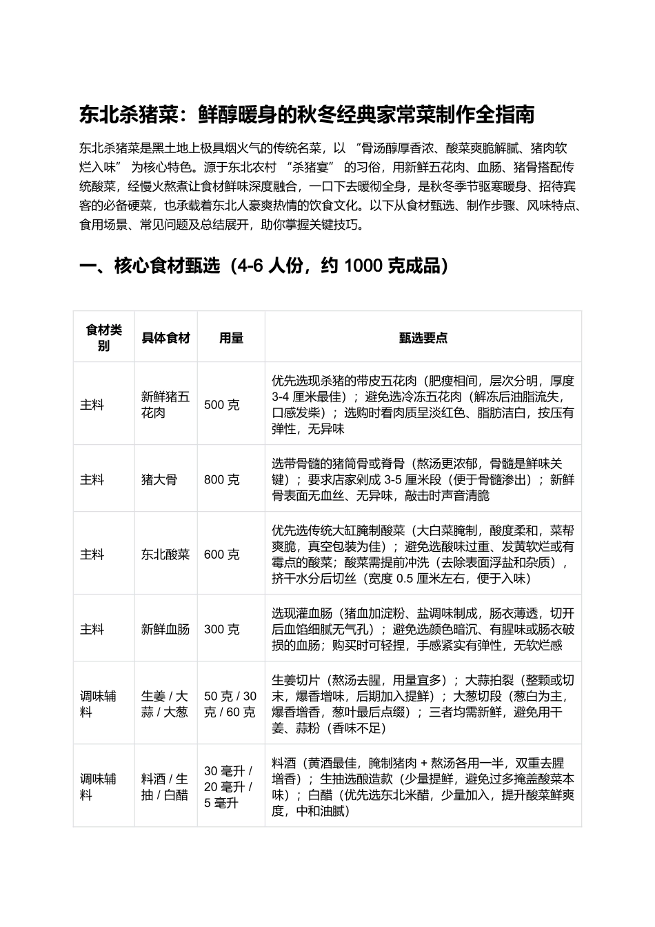 东北杀猪菜:鲜醇暖身的秋冬经典家常菜制作全指南.docx_第1页