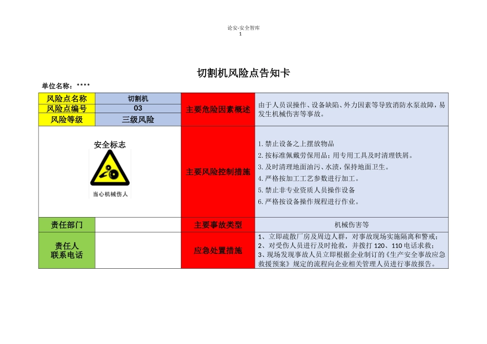 双重预防体系风险告知卡(全套).doc_第1页