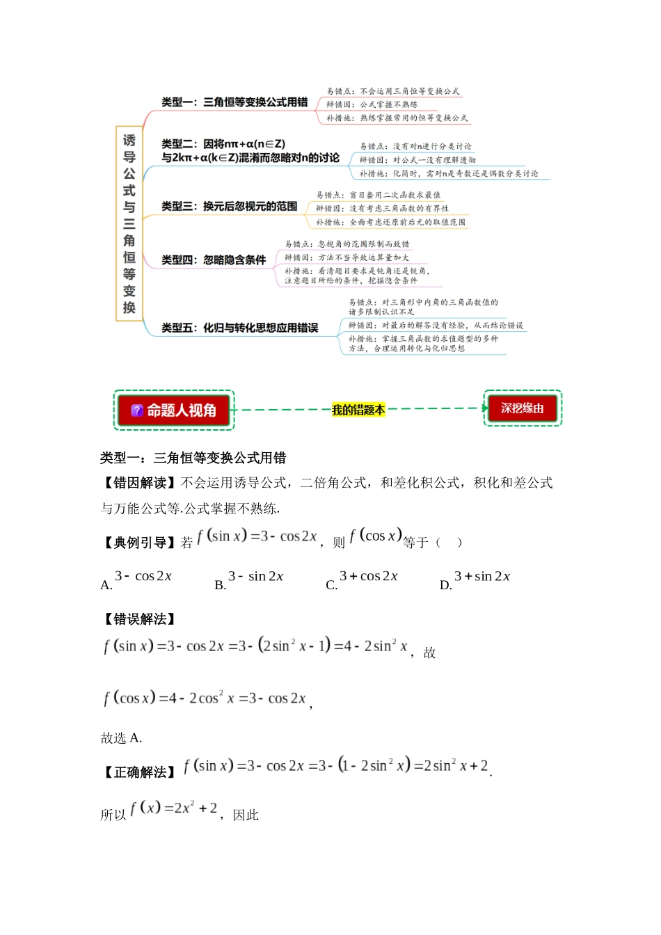 5.4诱导公式与三角恒等变换【错题档案】(我的错题本)人教A必修一.docx_第2页