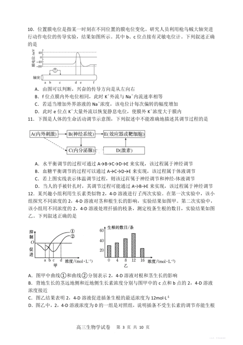 大连滨城高中联盟2025-2026学年度上学期高三期中Ⅱ考试生物.pdf_第3页