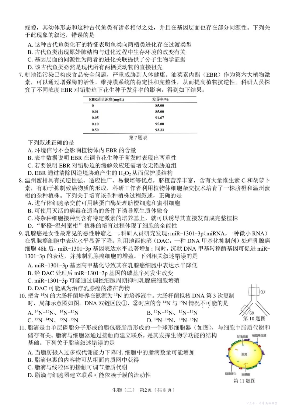 广州市六校联考2026届高三期中调研考试生物.pdf_第2页