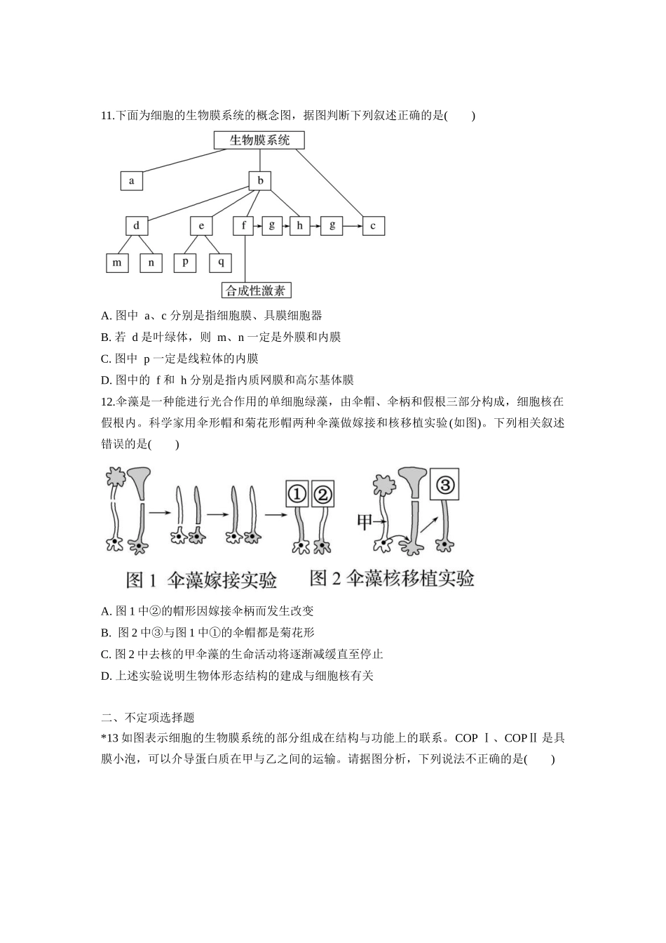 湖南省颐华高级中学2025-2026学年高一上学期期中考试生物试题.docx_第3页