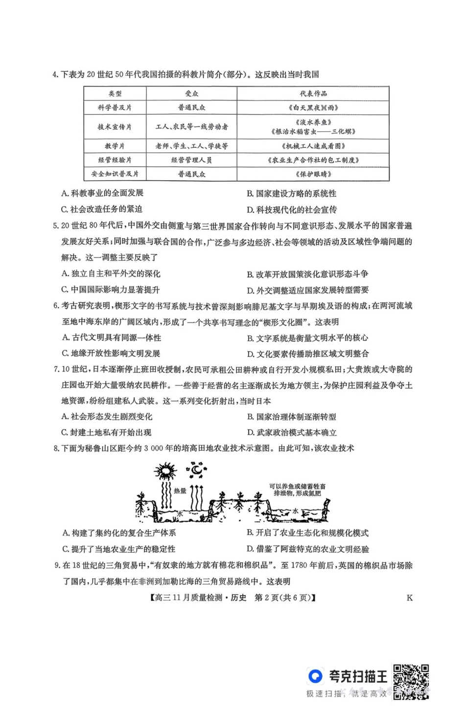 九师联盟2026届高三上学期11月联考历史(K).pdf_第2页