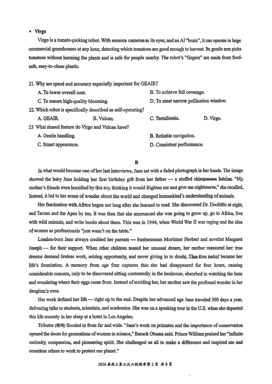 英语试题卷广东省“六校联盟”2026届高三年级第三次联考(11.27-11.28).pdf_第2页