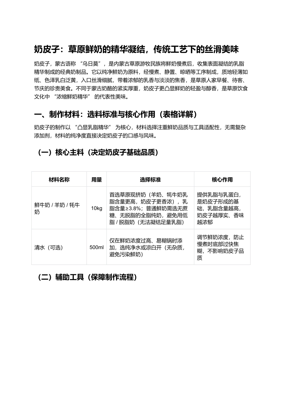 奶皮子：草原鲜奶的精华凝结，传统工艺下的丝滑美味.docx_第1页