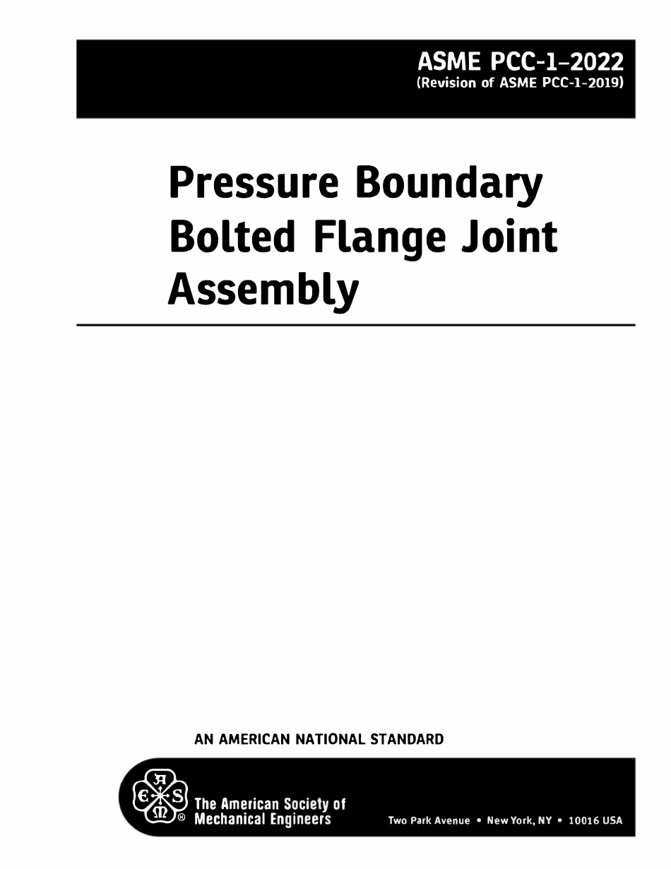 ASME PCC-1–2022 压力边界螺栓法兰接头组件指南(英文版).pdf_第2页